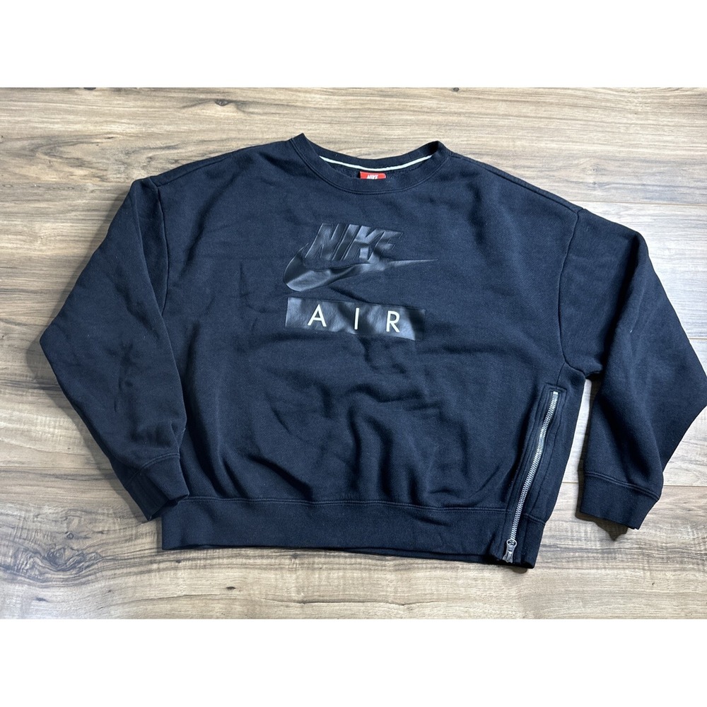 Mens Nike Pullover Sweater Size Small Nike Air With Side Zip Black